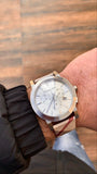 Buy Shop Burberry The City Nova White Dial Checked Brown Leather Strap Watch for Men - BU9357 USA Online