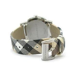 Buy Shop Burberry The City Nova White Dial Checked Brown Leather Strap Watch for Men - BU9357 USA Online