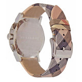 Buy Shop Burberry The City Nova White Dial Checked Brown Leather Strap Watch for Men - BU9357 USA Online