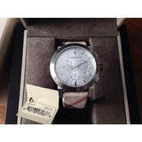 Burberry The City Nova White Dial Checked Brown Leather Strap Watch for Men - BU9357