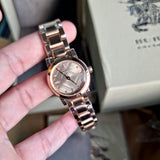 Buy Shop Burberry The City Nude Dial Rose Gold Steel Strap Watch for Women - BU9228 USA Online