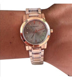 Buy Shop Burberry The City Nude Dial Rose Gold Steel Strap Watch for Women - BU9228 USA Online