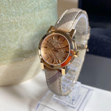 Buy Shop Burberry The City Pink Dial Brown Leather Strap Watch for Women - BU9236 USA Online