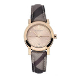 Buy Shop Burberry The City Pink Dial Brown Leather Strap Watch for Women - BU9236 USA Online