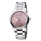 Buy Shop Burberry The City Pink Dial Silver Steel Strap Watch for Women - BU9124 USA Online