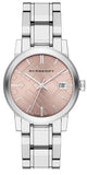 Buy Shop Burberry The City Pink Dial Silver Steel Strap Watch for Women - BU9124 USA Online