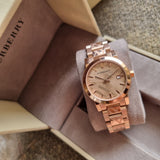 Buy Shop Burberry The City Rose Gold Dial Rose Gold Steel Strap Watch for Women - BU9146 USA Online