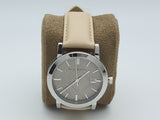 Buy Shop Burberry The City Silver Dial Beige Leather Strap Unisex Watch - BU9010 USA Online