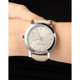 Buy Shop Burberry The City Silver Dial Beige Leather Strap Unisex Watch - BU9010 USA Online