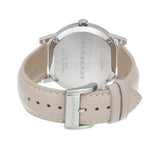Buy Shop Burberry The City Silver Dial Beige Leather Strap Unisex Watch - BU9010 USA Online