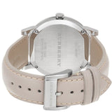 Buy Shop Burberry The City Silver Dial Beige Leather Strap Unisex Watch - BU9010 USA Online