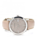 Buy Shop Burberry The City Silver Dial Beige Leather Strap Unisex Watch - BU9010 USA Online
