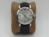 Buy Shop Burberry The City Silver Dial Black Leather Strap Watch for Women - BU9106 USA Online