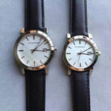 Buy Shop Burberry The City Silver Dial Black Leather Strap Watch for Women - BU9106 USA Online