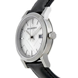 Buy Shop Burberry The City Silver Dial Black Leather Strap Watch for Women - BU9106 USA Online