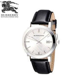 Buy Shop Burberry The City Silver Dial Black Leather Strap Watch for Women - BU9106 USA Online