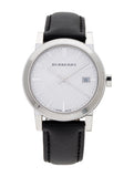 Buy Shop Burberry The City Silver Dial Black Leather Strap Watch for Women - BU9106 USA Online