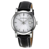 Buy Shop Burberry The City Silver Dial Black Leather Strap Watch for Women - BU9106 USA Online