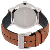 Buy Shop Burberry The City Silver Dial Brown Leather Strap Watch for Men - BU9904 USA Online