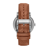 Buy Shop Burberry The City Silver Dial Brown Leather Strap Watch for Men - BU9904 USA Online
