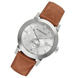 Buy Shop Burberry The City Silver Dial Brown Leather Strap Watch for Men - BU9904 USA Online