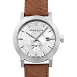 Buy Shop Burberry The City Silver Dial Brown Leather Strap Watch for Men - BU9904 USA Online