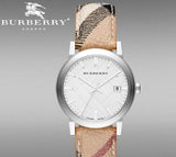 Buy Shop Burberry The City Silver Dial Brown Leather Strap Watch for Women - BU9025 USA Online