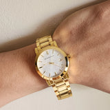 Buy Shop Burberry The City Silver Dial Gold Steel Strap Unisex Watch - BU9003 USA Online