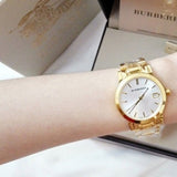 Buy Shop Burberry The City Silver Dial Gold Steel Strap Unisex Watch - BU9003 USA Online