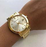 Buy Shop Burberry The City Silver Dial Gold Steel Strap Unisex Watch - BU9003 USA Online