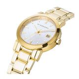 Buy Shop Burberry The City Silver Dial Gold Steel Strap Unisex Watch - BU9003 USA Online