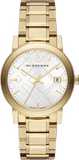 Buy Shop Burberry The City Silver Dial Gold Steel Strap Unisex Watch - BU9003 USA Online