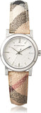 Buy Shop Burberry The City Silver Dial Multicolor Haymarket Leather Strap Watch for Women - BU9222 USA Online