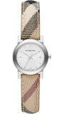 Buy Shop Burberry The City Silver Dial Multicolor Haymarket Leather Strap Watch for Women - BU9222 USA Online