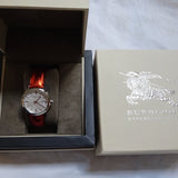 Buy Shop Burberry The City Silver Dial Orange Leather Strap Watch for Women - BU9121 USA Online