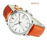 Buy Shop Burberry The City Silver Dial Orange Leather Strap Watch for Women - BU9121 USA Online