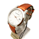 Buy Shop Burberry The City Silver Dial Orange Leather Strap Watch for Women - BU9121 USA Online