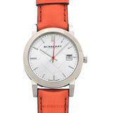 Buy Shop Burberry The City Silver Dial Orange Leather Strap Watch for Women - BU9121 USA Online