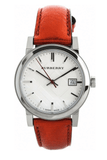 Buy Shop Burberry The City Silver Dial Orange Leather Strap Watch for Women - BU9121 USA Online