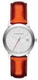 Buy Shop Burberry The City Silver Dial Orange Leather Strap Watch for Women - BU9121 USA Online