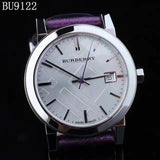 Buy Shop Burberry The City Silver Dial Purple Leather Strap Watch for Women - BU9122 USA Online