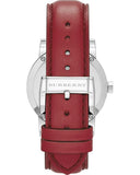 Buy Shop Burberry The City Silver Dial Red Leather Strap Watch for Women - BU9129 USA Online