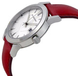 Buy Shop Burberry The City Silver Dial Red Leather Strap Watch for Women - BU9129 USA Online