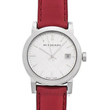 Buy Shop Burberry The City Silver Dial Red Leather Strap Watch for Women - BU9129 USA Online