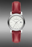 Buy Shop Burberry The City Silver Dial Red Leather Strap Watch for Women - BU9129 USA Online