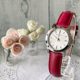 Buy Shop Burberry The City Silver Dial Red Strap Watch for Women - BU9232 USA Online