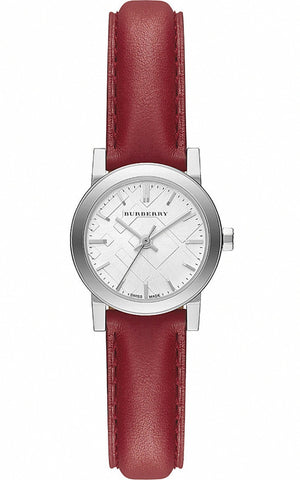 Buy Shop Burberry The City Silver Dial Red Strap Watch for Women - BU9232 USA Online