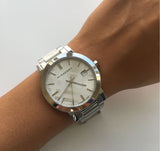Buy Shop Burberry The City Silver Dial Silver Steel Strap Watch for Men - BU9037 USA Online