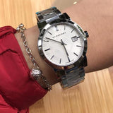 Buy Shop Burberry The City Silver Dial Silver Steel Strap Watch for Men - BU9037 USA Online