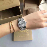 Buy Shop Burberry The City Silver Dial Silver Steel Strap Watch for Women - BU9143 USA Online